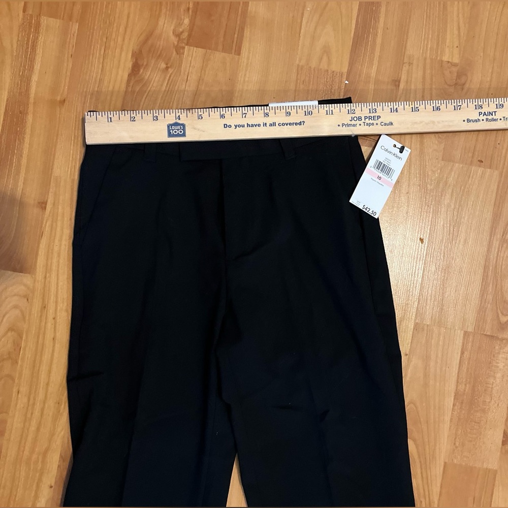 🔥Calvin Klein Black Flat Front Stretch Slim Fit Boys Dress Pants Size 10 NWT. - Picture 8 of 9